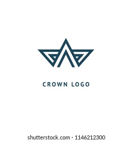 Abstract vetor crown logo vector design. Sign for beauty salon, elite accessories, jewelry, hotels, spa, wedding. Vintage decorative icon qween, king, princess. Abstract sign, vector logotype.