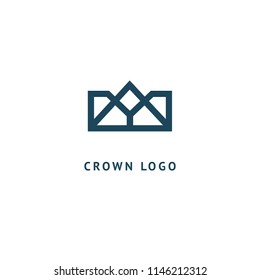 Abstract vetor crown logo vector design. Sign for beauty salon, elite accessories, jewelry, hotels, spa, wedding. Vintage decorative icon qween, king, princess. Abstract sign, vector logotype.