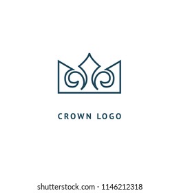 Abstract vetor crown logo vector design. Sign for beauty salon, elite accessories, jewelry, hotels, spa, wedding. Vintage decorative icon qween, king, princess. Abstract sign, vector logotype.