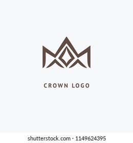 Abstract vetor crown logo vector design. Sign for beauty salon, elite accessories, jewelry, hotels, spa, wedding. Vintage decorative icon qween, king, princess. Abstract sign, vector logotype.