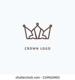 Abstract vetor crown logo vector design. Sign for beauty salon, elite accessories, jewelry, hotels, spa, wedding. Vintage decorative icon qween, king, princess. Abstract sign, vector logotype.