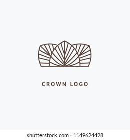 Abstract vetor crown logo vector design. Sign for beauty salon, elite accessories, jewelry, hotels, spa, wedding. Vintage decorative icon qween, king, princess. Abstract sign, vector logotype.