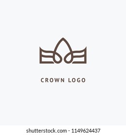 Abstract vetor crown logo vector design. Sign for beauty salon, elite accessories, jewelry, hotels, spa, wedding. Vintage decorative icon qween, king, princess. Abstract sign, vector logotype.