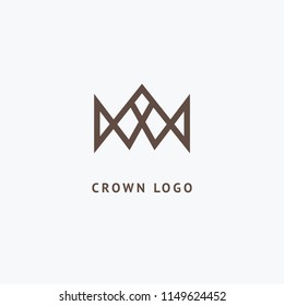 Abstract vetor crown logo vector design. Sign for beauty salon, elite accessories, jewelry, hotels, spa, wedding. Vintage decorative icon qween, king, princess. Abstract sign, vector logotype.