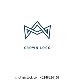 Abstract vetor crown logo vector design. Sign for beauty salon, elite accessories, jewelry, hotels, spa, wedding. Vintage decorative icon qween, king, princess. Abstract sign, vector logotype.