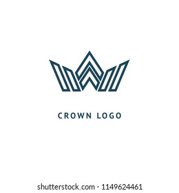 Abstract vetor crown logo vector design. Sign for beauty salon, elite accessories, jewelry, hotels, spa, wedding. Vintage decorative icon qween, king, princess. Abstract sign, vector logotype.