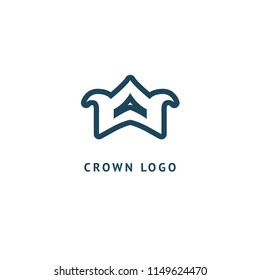 Abstract vetor crown logo vector design. Sign for beauty salon, elite accessories, jewelry, hotels, spa, wedding. Vintage decorative icon qween, king, princess. Abstract sign, vector logotype.