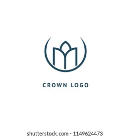 Abstract vetor crown logo vector design. Sign for beauty salon, elite accessories, jewelry, hotels, spa, wedding. Vintage decorative icon qween, king, princess. Abstract sign, vector logotype.