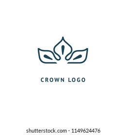 Abstract vetor crown logo vector design. Sign for beauty salon, elite accessories, jewelry, hotels, spa, wedding. Vintage decorative icon qween, king, princess. Abstract sign, vector logotype.