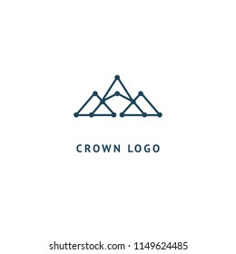 Abstract vetor crown logo vector design. Sign for beauty salon, elite accessories, jewelry, hotels, spa, wedding. Vintage decorative icon qween, king, princess. Abstract sign, vector logotype.