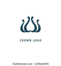 Abstract vetor crown logo vector design. Sign for beauty salon, elite accessories, jewelry, hotels, spa, wedding. Vintage decorative icon qween, king, princess. Abstract sign, vector logotype.