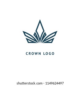 Abstract vetor crown logo vector design. Sign for beauty salon, elite accessories, jewelry, hotels, spa, wedding. Vintage decorative icon qween, king, princess. Abstract sign, vector logotype.