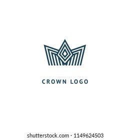 Abstract vetor crown logo vector design. Sign for beauty salon, elite accessories, jewelry, hotels, spa, wedding. Vintage decorative icon qween, king, princess. Abstract sign, vector logotype.