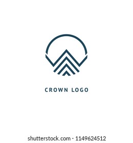 Abstract vetor crown logo vector design. Sign for beauty salon, elite accessories, jewelry, hotels, spa, wedding. Vintage decorative icon qween, king, princess. Abstract sign, vector logotype.