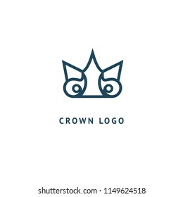 Abstract vetor crown logo vector design. Sign for beauty salon, elite accessories, jewelry, hotels, spa, wedding. Vintage decorative icon qween, king, princess. Abstract sign, vector logotype.