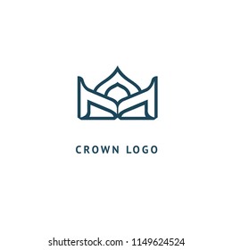 Abstract vetor crown logo vector design. Sign for beauty salon, elite accessories, jewelry, hotels, spa, wedding. Vintage decorative icon qween, king, princess. Abstract sign, vector logotype.