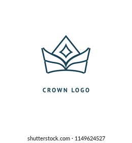 Abstract vetor crown logo vector design. Sign for beauty salon, elite accessories, jewelry, hotels, spa, wedding. Vintage decorative icon qween, king, princess. Abstract sign, vector logotype.