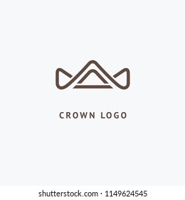 Abstract vetor crown logo vector design. Sign for beauty salon, elite accessories, jewelry, hotels, spa, wedding. Vintage decorative icon qween, king, princess. Abstract sign, vector logotype.