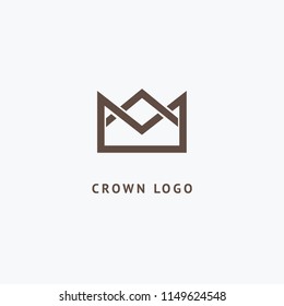 Abstract vetor crown logo vector design. Sign for beauty salon, elite accessories, jewelry, hotels, spa, wedding. Vintage decorative icon qween, king, princess. Abstract sign, vector logotype.