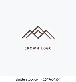 Abstract vetor crown logo vector design. Sign for beauty salon, elite accessories, jewelry, hotels, spa, wedding. Vintage decorative icon qween, king, princess. Abstract sign, vector logotype.