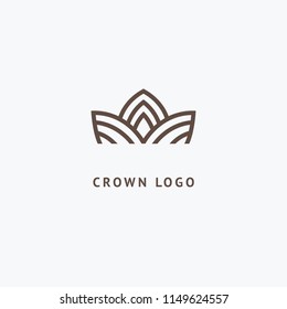 Abstract vetor crown logo vector design. Sign for beauty salon, elite accessories, jewelry, hotels, spa, wedding. Vintage decorative icon qween, king, princess. Abstract sign, vector logotype.