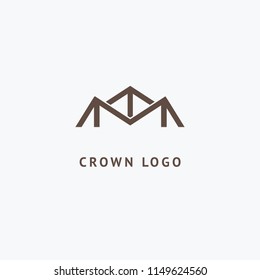 Abstract vetor crown logo vector design. Sign for beauty salon, elite accessories, jewelry, hotels, spa, wedding. Vintage decorative icon qween, king, princess. Abstract sign, vector logotype.