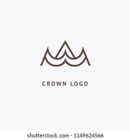 Abstract vetor crown logo vector design. Sign for beauty salon, elite accessories, jewelry, hotels, spa, wedding. Vintage decorative icon qween, king, princess. Abstract sign, vector logotype.