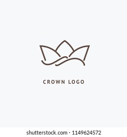 Abstract vetor crown logo vector design. Sign for beauty salon, elite accessories, jewelry, hotels, spa, wedding. Vintage decorative icon qween, king, princess. Abstract sign, vector logotype.