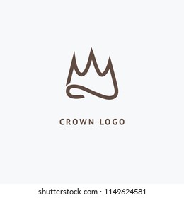 Abstract vetor crown logo vector design. Sign for beauty salon, elite accessories, jewelry, hotels, spa, wedding. Vintage decorative icon qween, king, princess. Abstract sign, vector logotype.