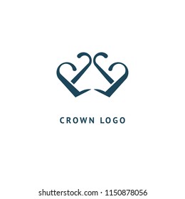 Abstract vetor crown logo vector design. Sign for beauty salon, elite accessories, jewelry, hotels, spa, wedding. Vintage decorative icon qween, king, princess. Abstract sign, vector logotype.