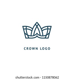 Abstract vetor crown logo vector design. Sign for beauty salon, elite accessories, jewelry, hotels, spa, wedding. Vintage decorative icon qween, king, princess. Abstract sign, vector logotype.