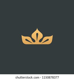 Abstract vetor crown logo vector design. Sign for beauty salon, elite accessories, jewelry, hotels, spa, wedding. Vintage decorative icon qween, king, princess. Abstract sign, vector logotype.