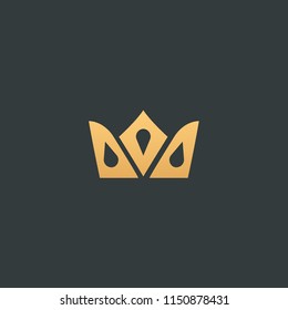 Abstract vetor crown logo vector design. Sign for beauty salon, elite accessories, jewelry, hotels, spa, wedding. Vintage decorative icon qween, king, princess. Abstract sign, vector logotype.