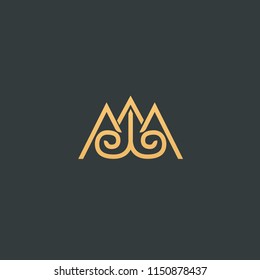 Abstract vetor crown logo vector design. Sign for beauty salon, elite accessories, jewelry, hotels, spa, wedding. Vintage decorative icon qween, king, princess. Abstract sign, vector logotype.