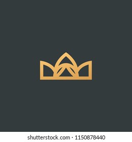 Abstract vetor crown logo vector design. Sign for beauty salon, elite accessories, jewelry, hotels, spa, wedding. Vintage decorative icon qween, king, princess. Abstract sign, vector logotype.