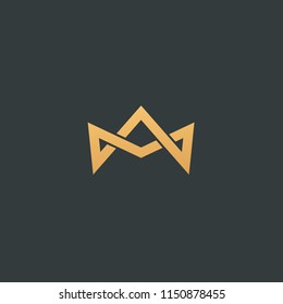 Abstract vetor crown logo vector design. Sign for beauty salon, elite accessories, jewelry, hotels, spa, wedding. Vintage decorative icon qween, king, princess. Abstract sign, vector logotype.