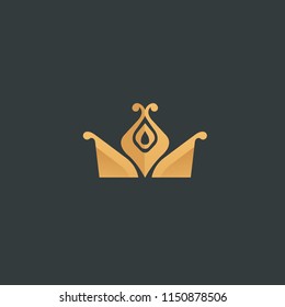 Abstract vetor crown logo vector design. Sign for beauty salon, elite accessories, jewelry, hotels, spa, wedding. Vintage decorative icon qween, king, princess. Abstract sign, vector logotype.