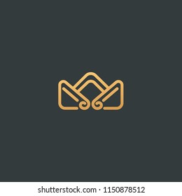 Abstract vetor crown logo vector design. Sign for beauty salon, elite accessories, jewelry, hotels, spa, wedding. Vintage decorative icon qween, king, princess. Abstract sign, vector logotype.