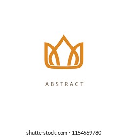 Abstract vetor crown logo vector design. Sign for beauty salon, elite accessories, jewelry, hotels, spa, wedding. Vintage decorative icon qween, king, princess.