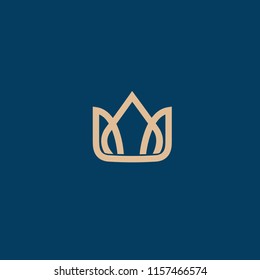 Abstract vetor crown logo vector design. Sign for beauty salon, elite accessories, jewelry, hotels, spa, wedding. Vintage decorative icon qween, king, princess.