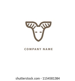 Abstract vetor logo Goat design. Sign for business, zoo, wild animal. Modern minimalistic geometric icon.