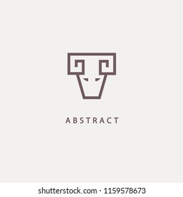 Abstract vetor logo Goat design. Sign for business, zoo, wild animal. Modern minimalistic geometric icon.