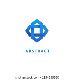 Abstract vetor logo vector design. Sign for business, internet communication company, digital agency, marketing. Modern decorative geometric icon.