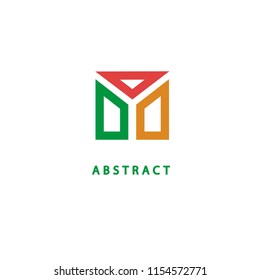 Abstract vetor logo vector design. Sign for business, internet communication company, digital agency, marketing. Modern decorative geometric icon.