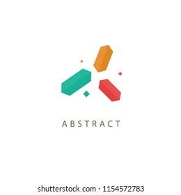 Abstract vetor logo vector design. Sign for business, internet communication company, digital agency, marketing. Modern decorative geometric icon.