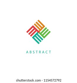 Abstract vetor logo vector design. Sign for business, internet communication company, digital agency, marketing. Modern decorative geometric icon.