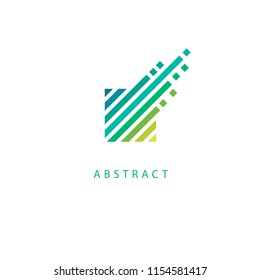 Abstract Vetor Logo Vector Design. Sign For Business, Internet Communication Company, Digital Agency, Marketing. Modern Decorative Geometric Icon.