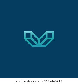 Abstract vetor logo vector design. Sign for business, internet communication company, digital agency, marketing. Modern decorative geometric icon.