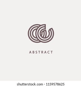 Abstract vetor logo vector design. Sign for business, internet communication company, digital agency, marketing. Modern decorative geometric icon.