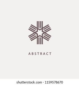 Abstract vetor logo vector design. Sign for business, internet communication company, digital agency, marketing. Modern decorative geometric icon.